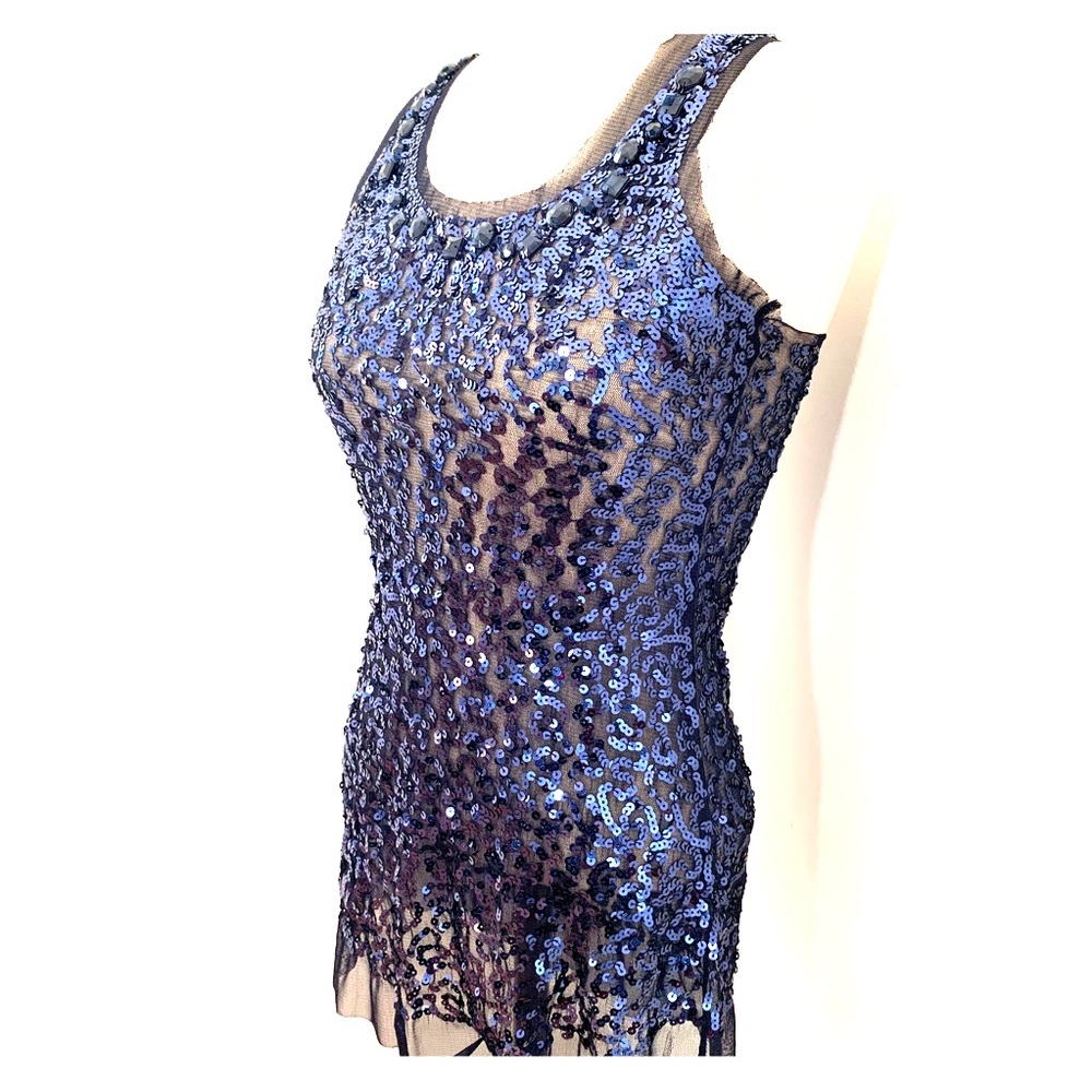 Blue sequin tank top!